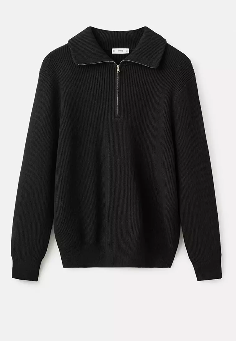 針織衛衣連拉鍊領