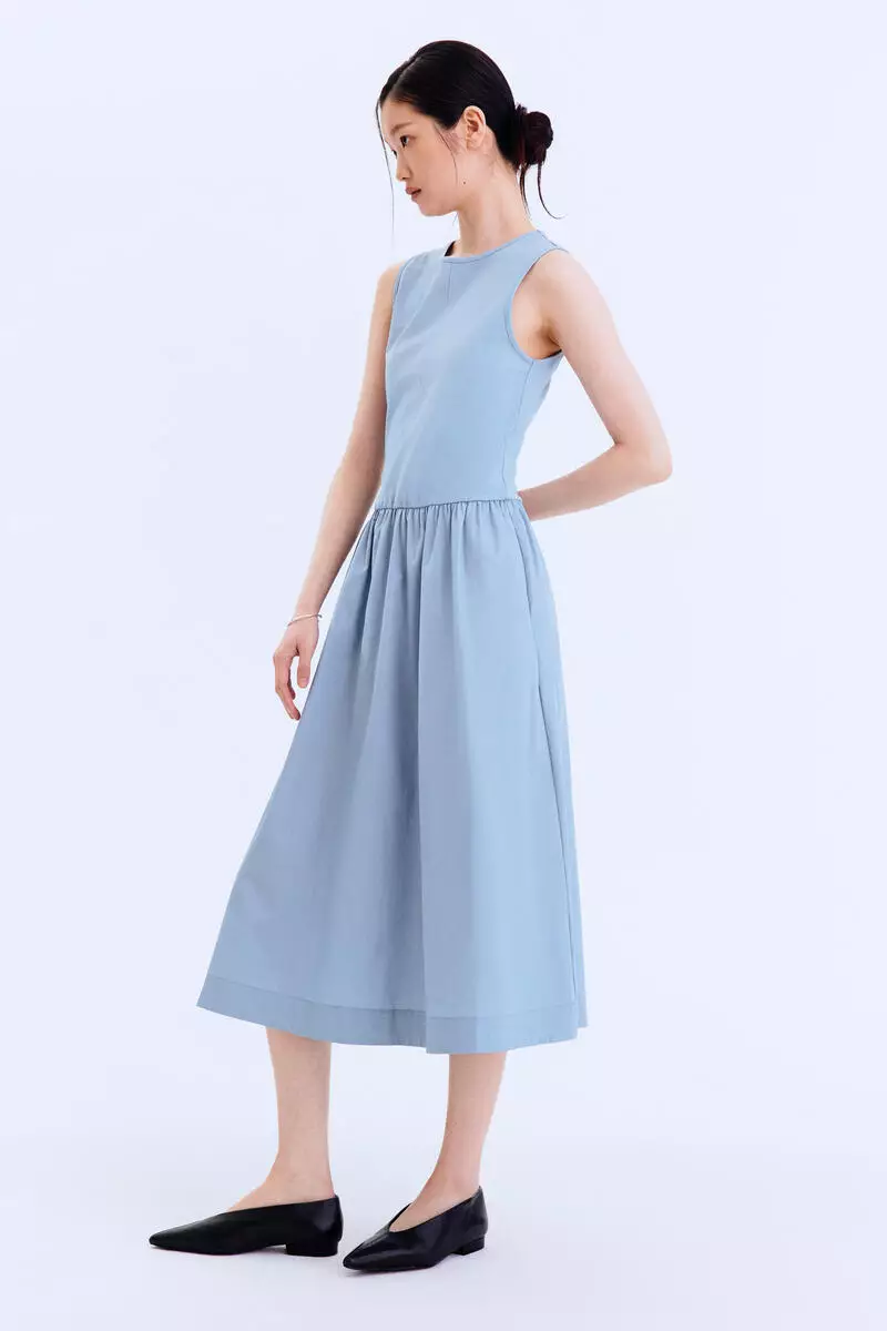 Sleeveless cotton dress