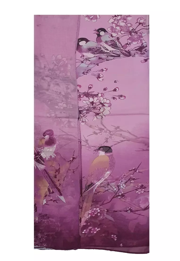 Magpie Silk-Feel Scarf Purple