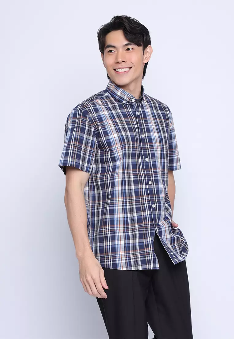 Plaid Casual Shirt With Contrast Trim