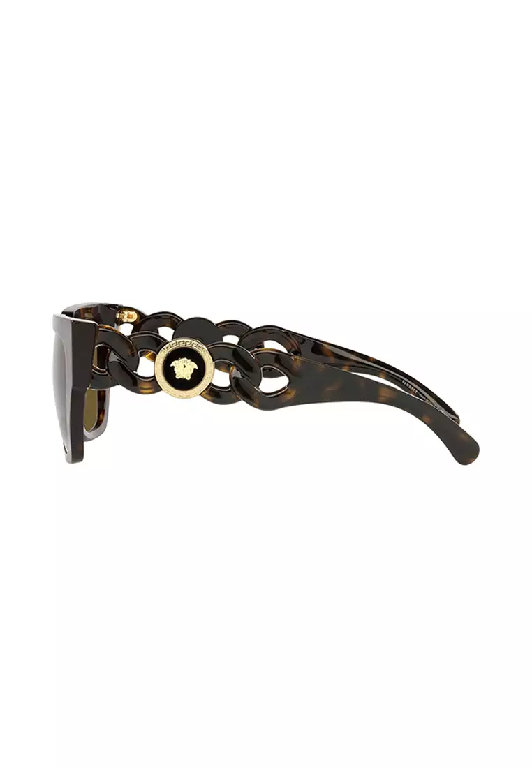 Women's Square Frame Brown Acetate Sunglasses - VE4409F