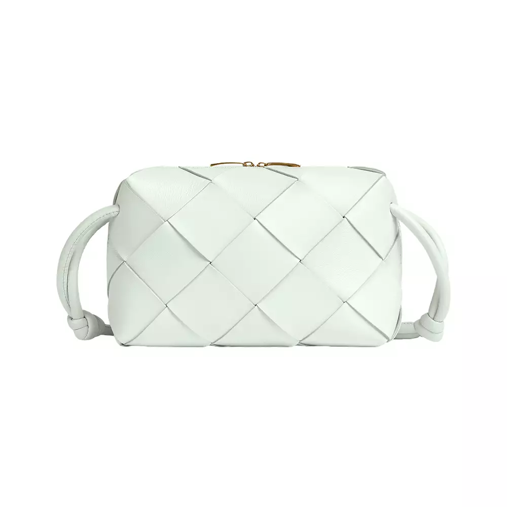 Bottega Veneta Mini Cross-Body Bag Intreccio Glacier in Lambskin - US