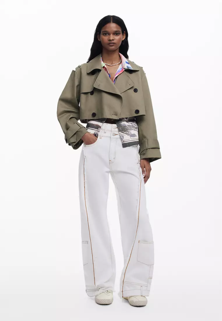 Two-tone trench coat