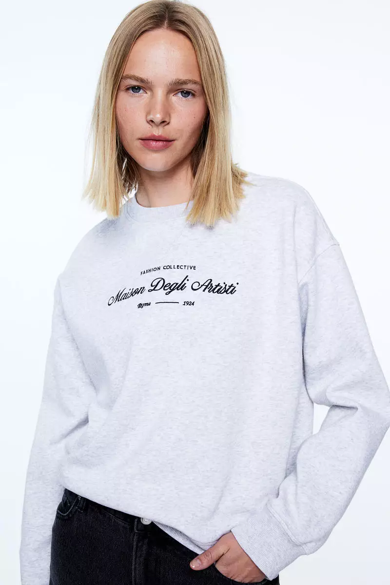 White sweatshirt clearance h&m