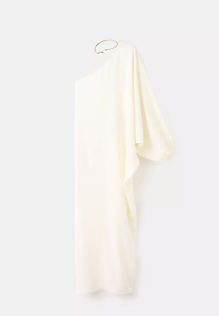 連帽連身裙配泡泡袖