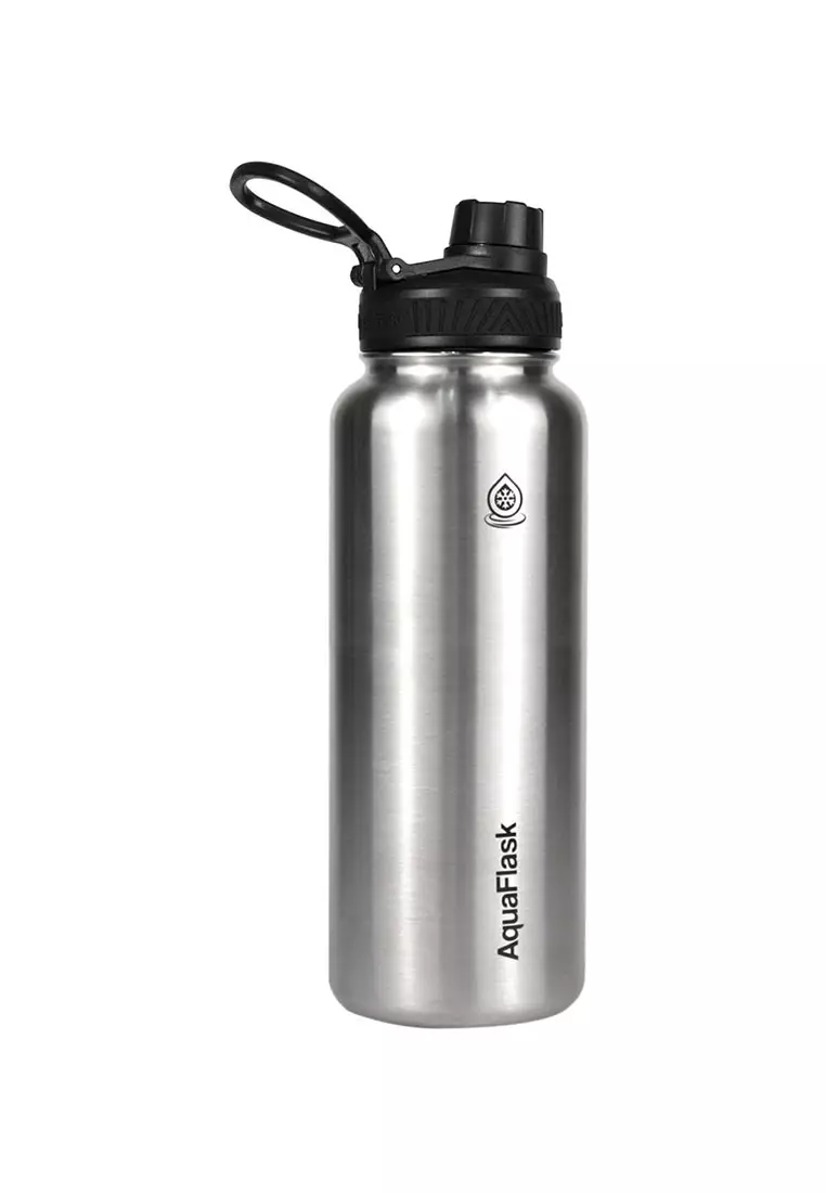 40oz Wide Mouth Water Bottle Silver Steel