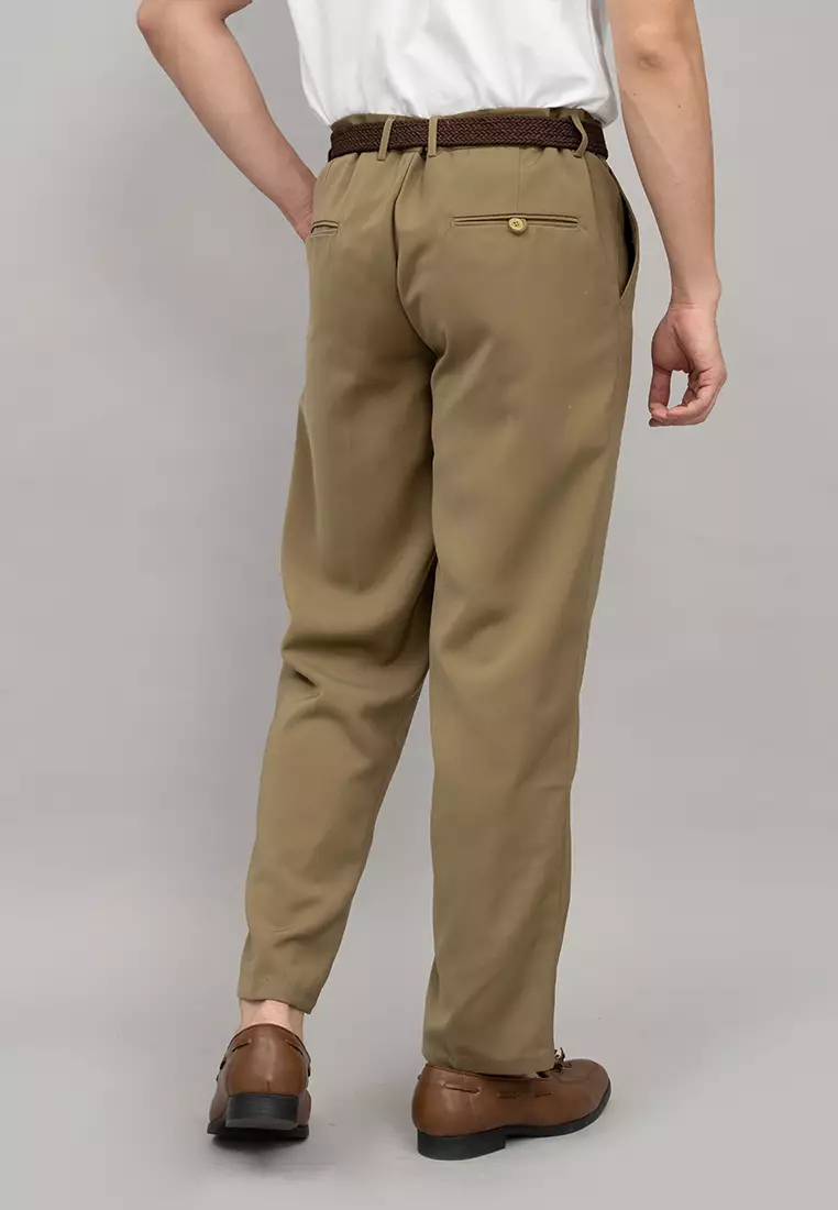 Houseofcuff Celana Panjang Bahan Regular Loose Fit Pants Olive