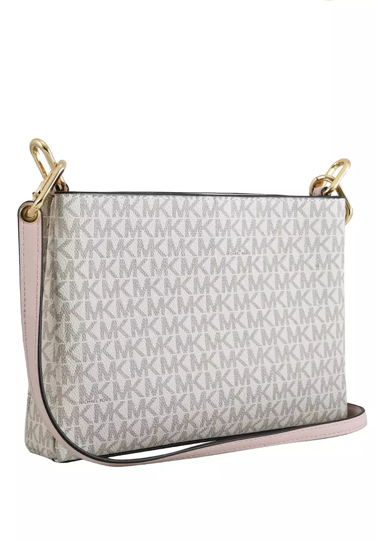 Trisha Medium Logo Crossbody Bag - Vanilla/Powder Blush