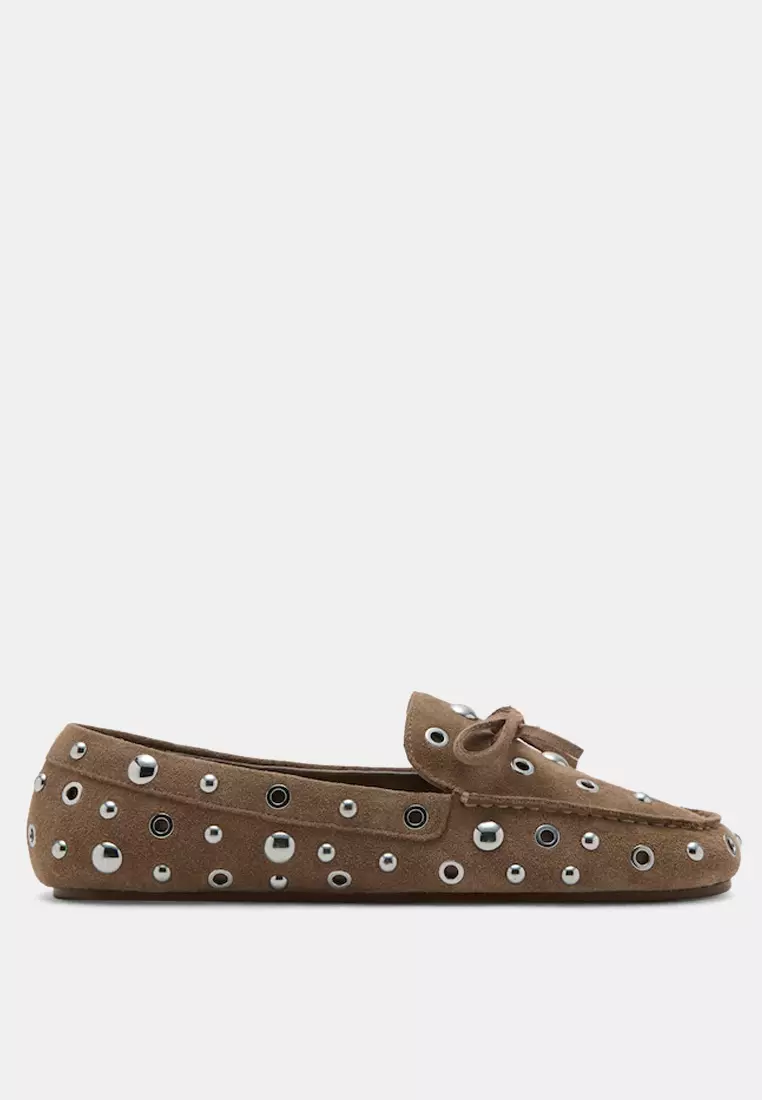 Mango Suede Moccasin With Eyelets
