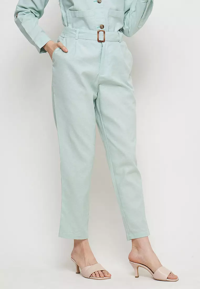 Serena Soft Green Straight Pants 3506 (G.3506)