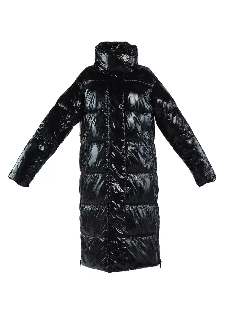 Jaket Puffer Panjang Hitam