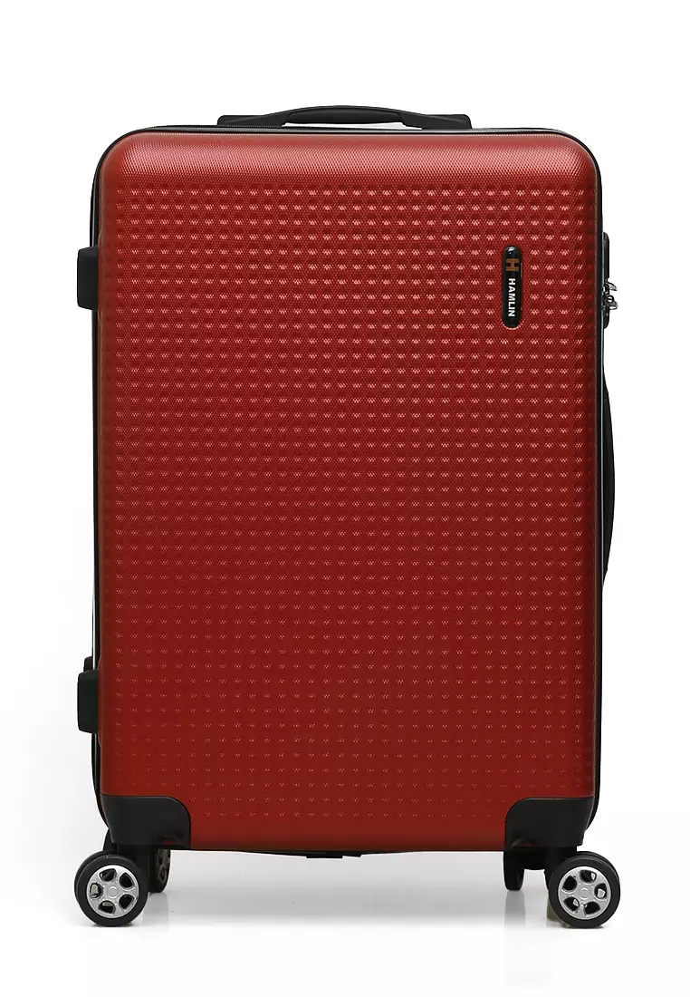 Isvara Tas Koper Hardcase One Set Unisex Large Compartment Suitcase Code Lock System Material ABS+PVC Coated ORIGINAL - Maroon