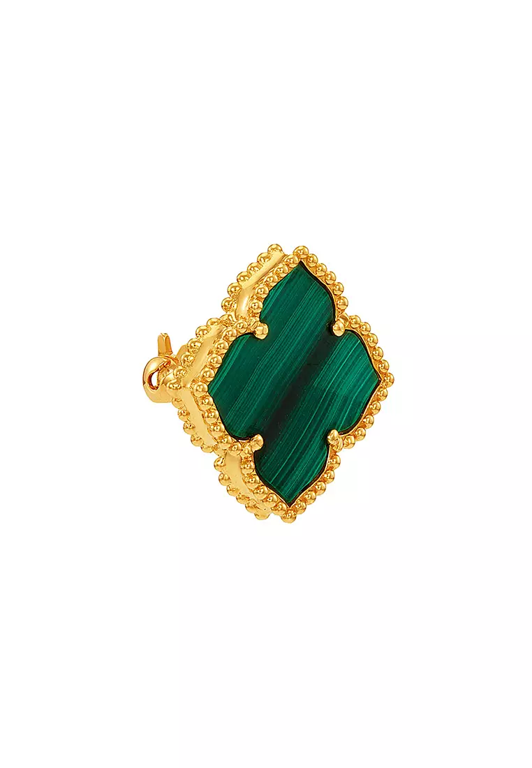HABIB AL-ZAHRA | Malachite Brooch in 750/18K Yellow Gold 353561124(YG)-MALA