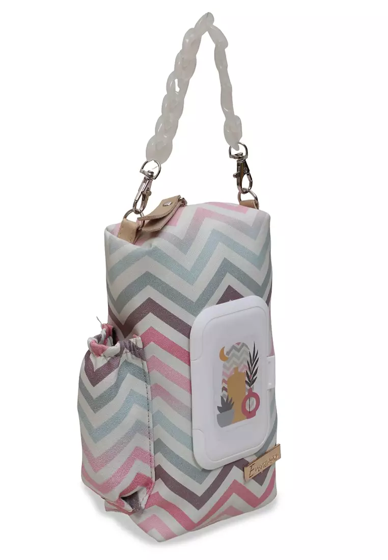 Firda Kantong Tisu 3 IN 1 Desain Simple Multi Color Dan Gambar Unik - Chevron Krem 274C