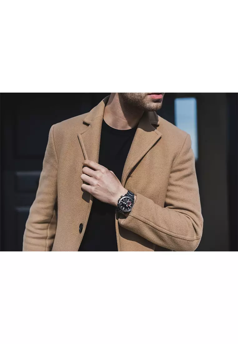 Casio Edifice Sospensione ECB-40D-1A Jam Tangan Analog Digital Pria Smartphone Link - All Stainless Steel