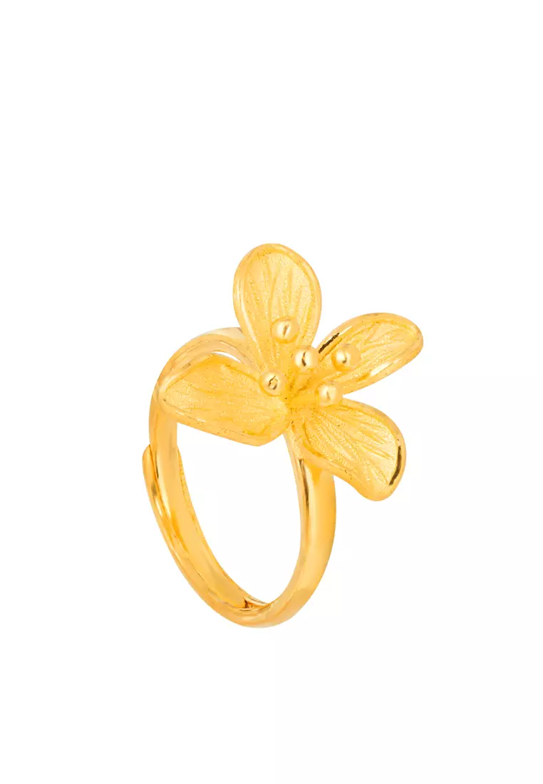 Gold flower cheap design ring
