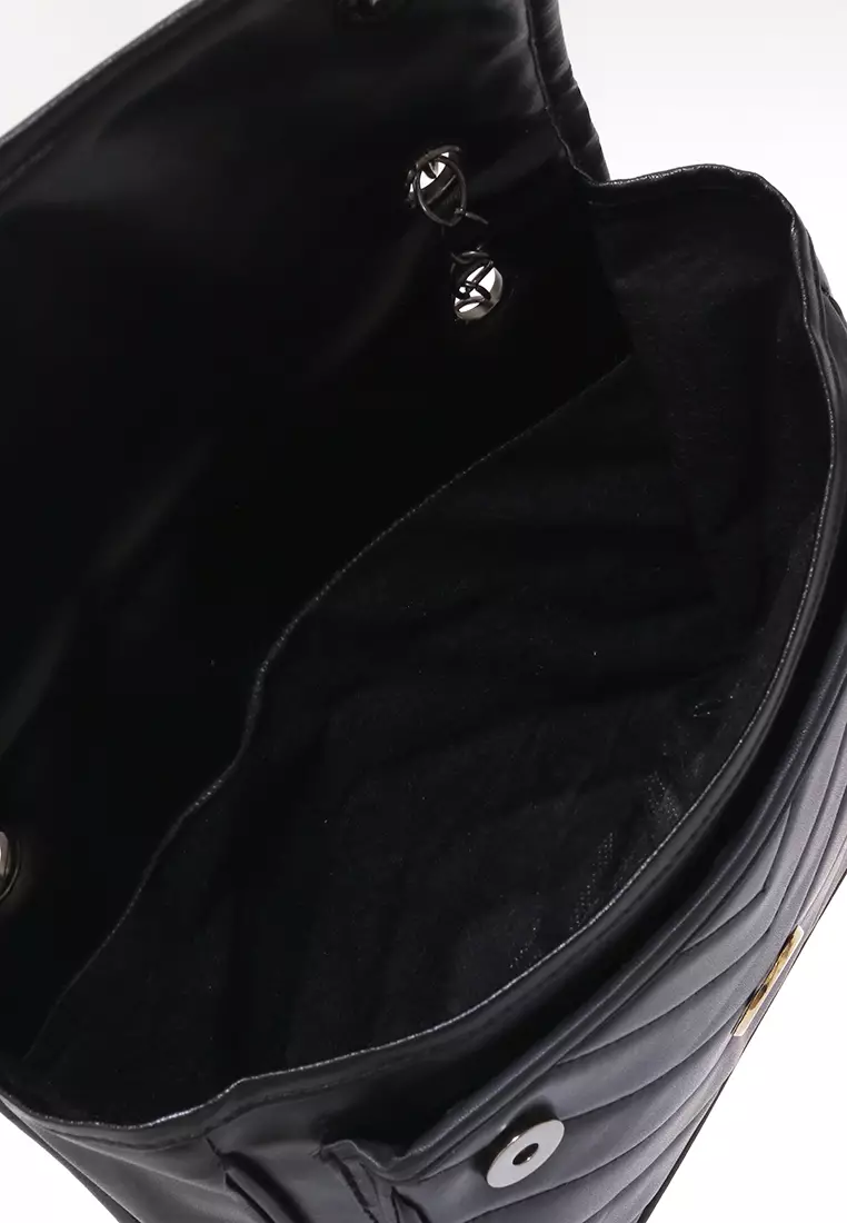 Devira Tas Selempang Bordir Tali Rantai Design Simple Premium Quality - Black