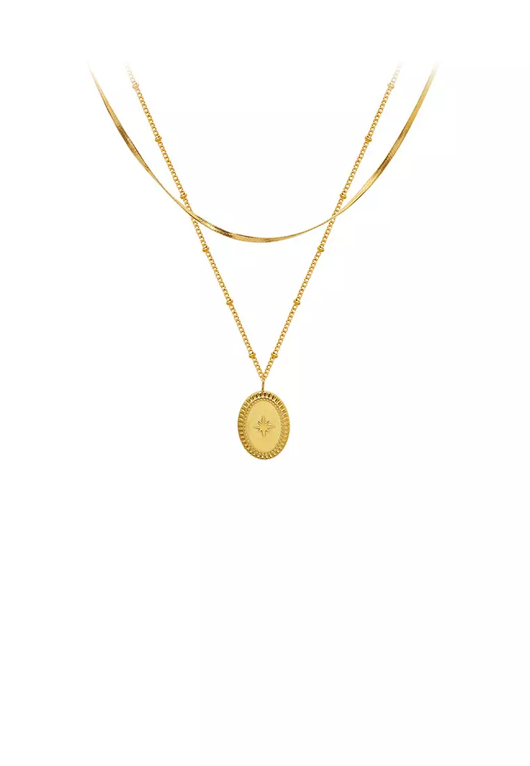 Buy Glamorousky Simple Temperament Plated Gold 316L Stainless