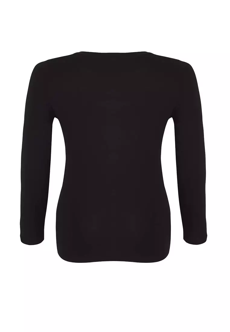 Plus Size V-Neck Fitted Top