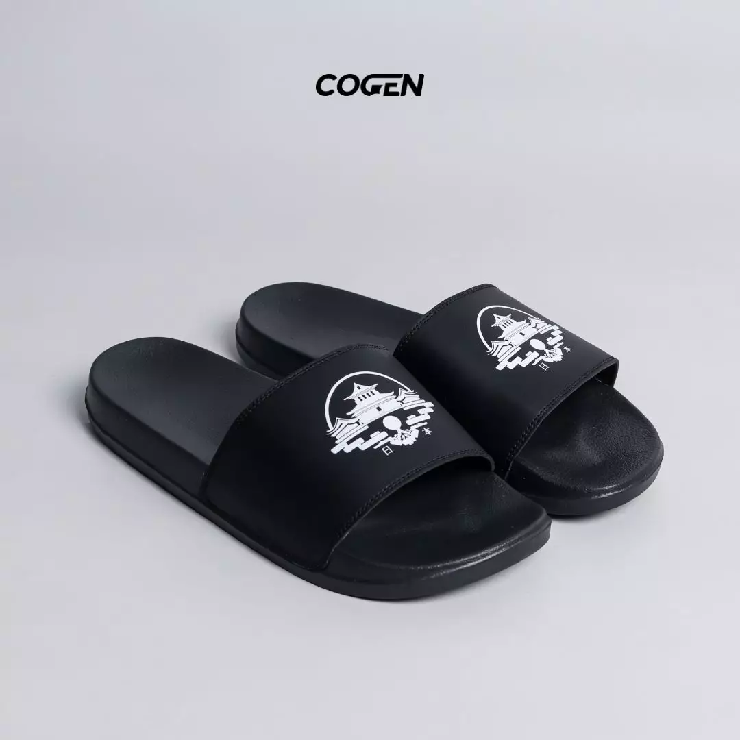 Cogen Sandal Hitam Slop Sendal Slip On Sandal Slide Pria Sendal Basic RB Series