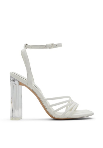 white strappy heels
