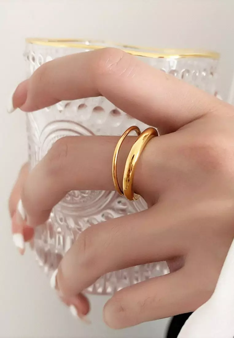 Lylou 双环戒指（金色）