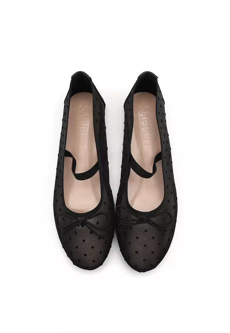 Chloe Mesh Maryjane Flats (1cm) - Black