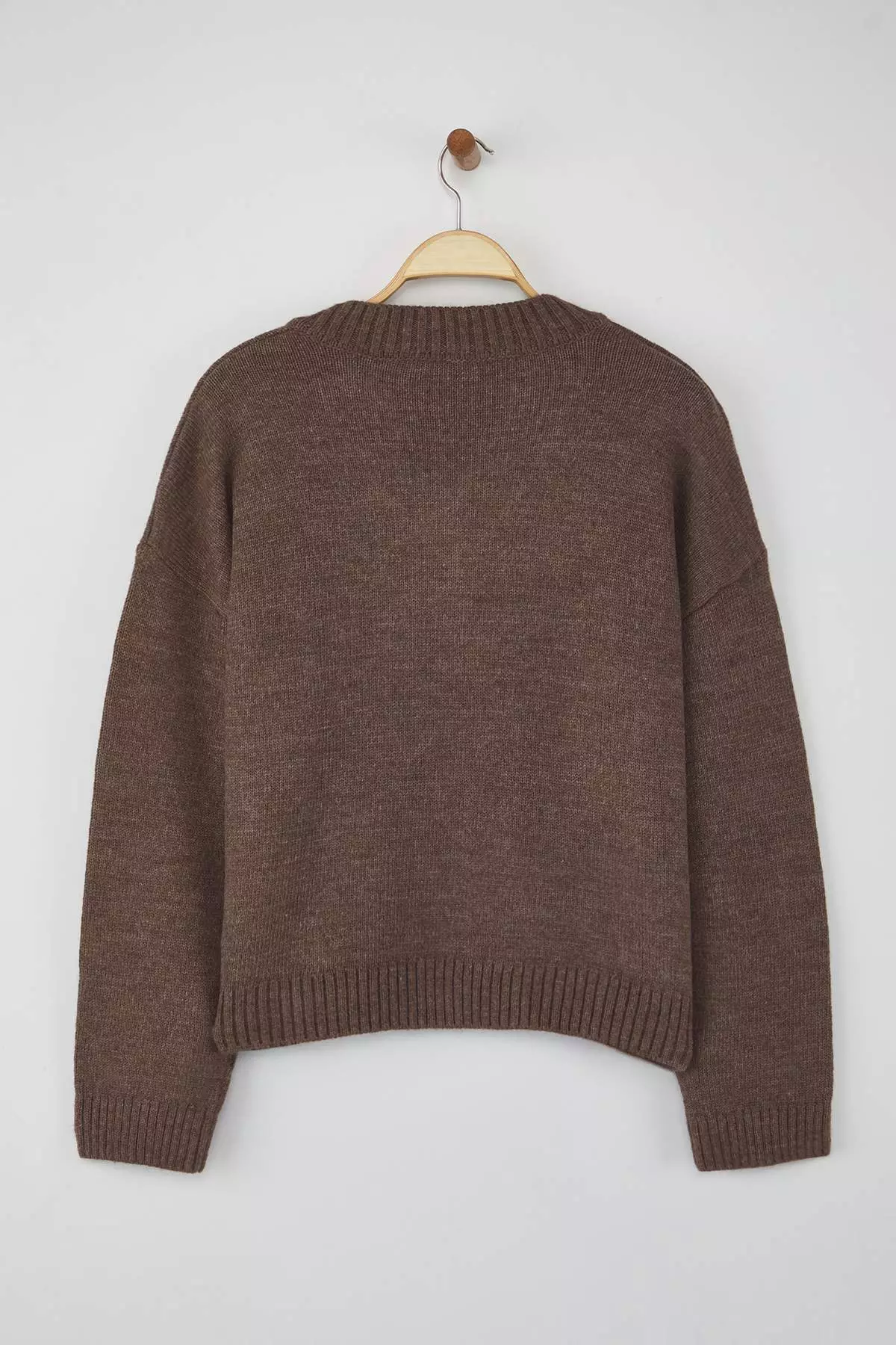 Wardrobe Essentials Mink Basic Loose Fit Soft Texture Knit Sweater | Twoaw26Kz00091