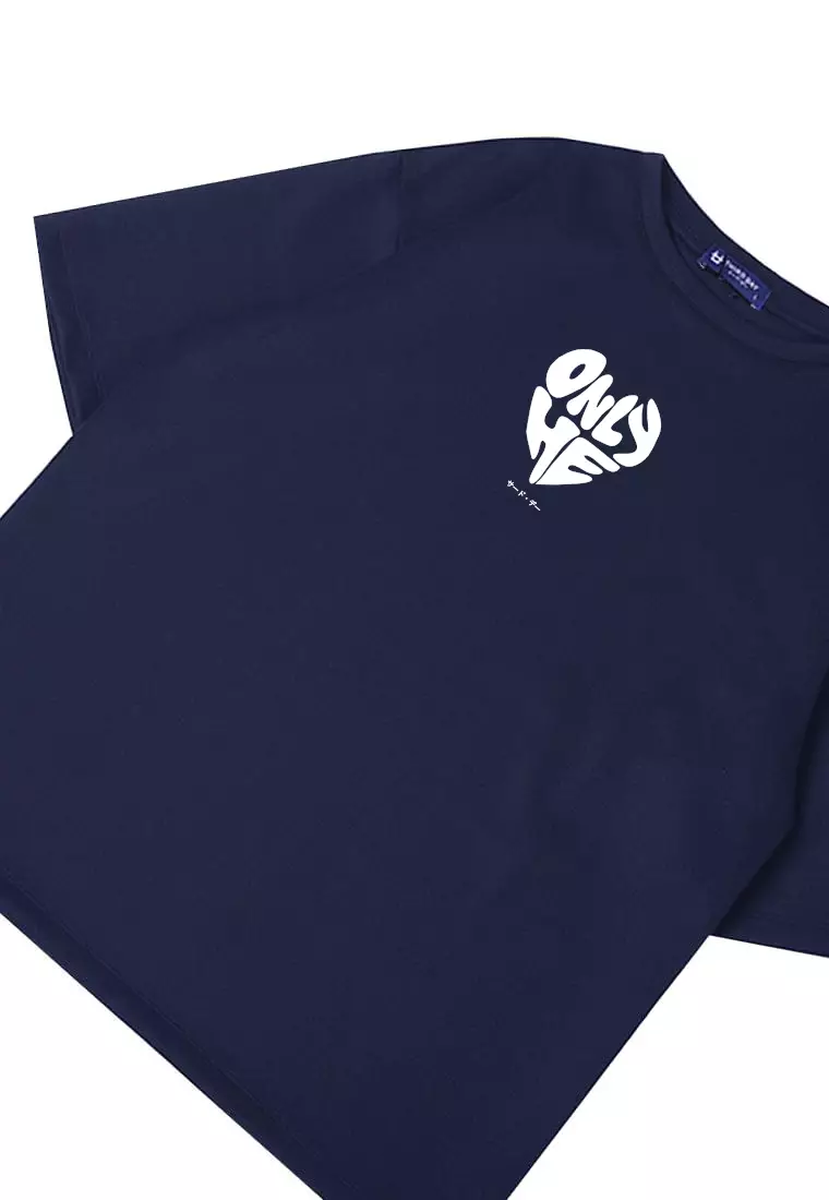 MTU28 kaos couple pasangan terbaru oversize bahan tebal scubalux "only he" navy