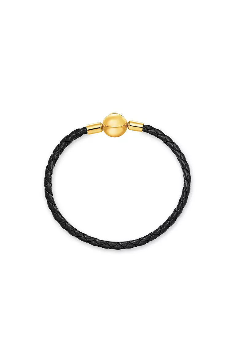 黑色皮革手链 L4 (3MM)