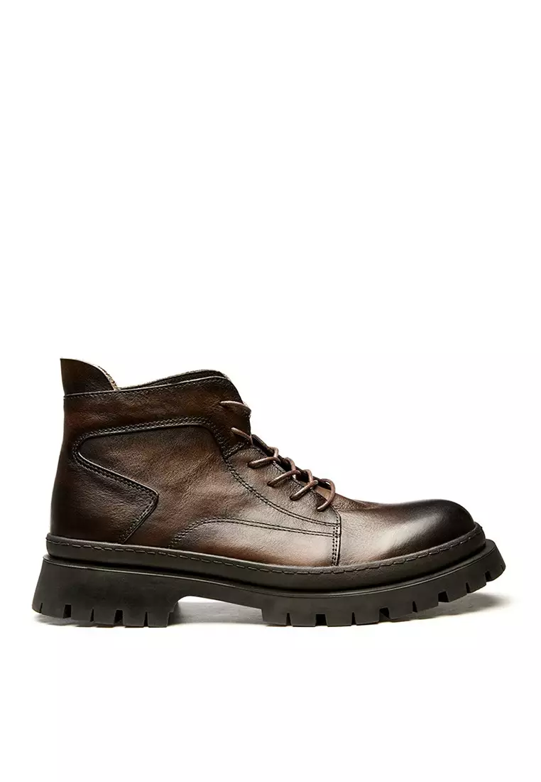 Discount on Twenty Eight Shoes  shoes - SKU: VANSA Top Layer Cowhide Lace-Up Martin Boots VSM-B850