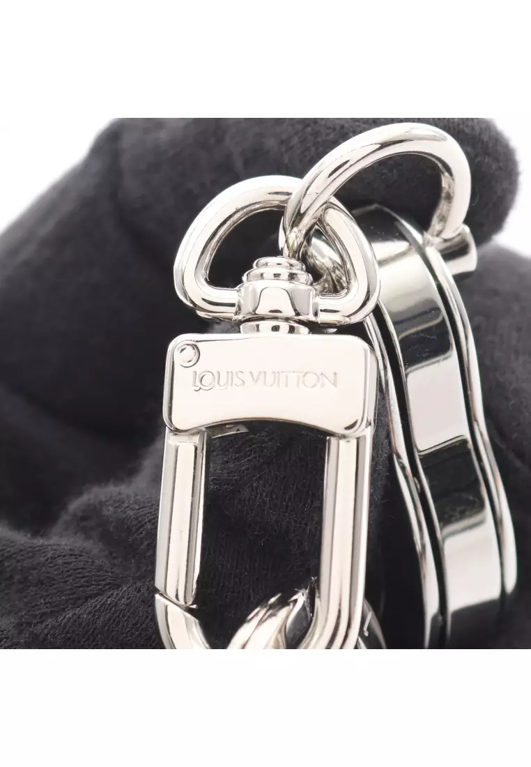 Pre-Loved Louis Vuitton crystal sack Loupe bag charm key ring glass Silver clear