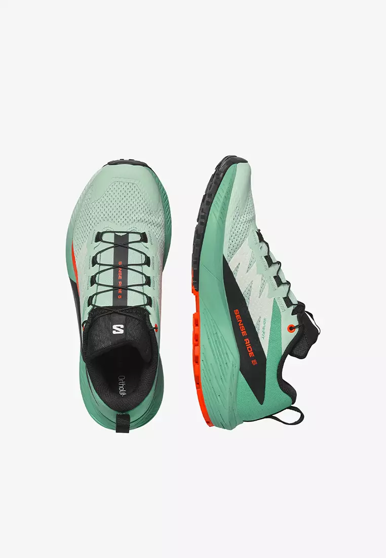 Sense Ride 5 Women Trail Running Shoes in Black / Bay / Cherry Tomato