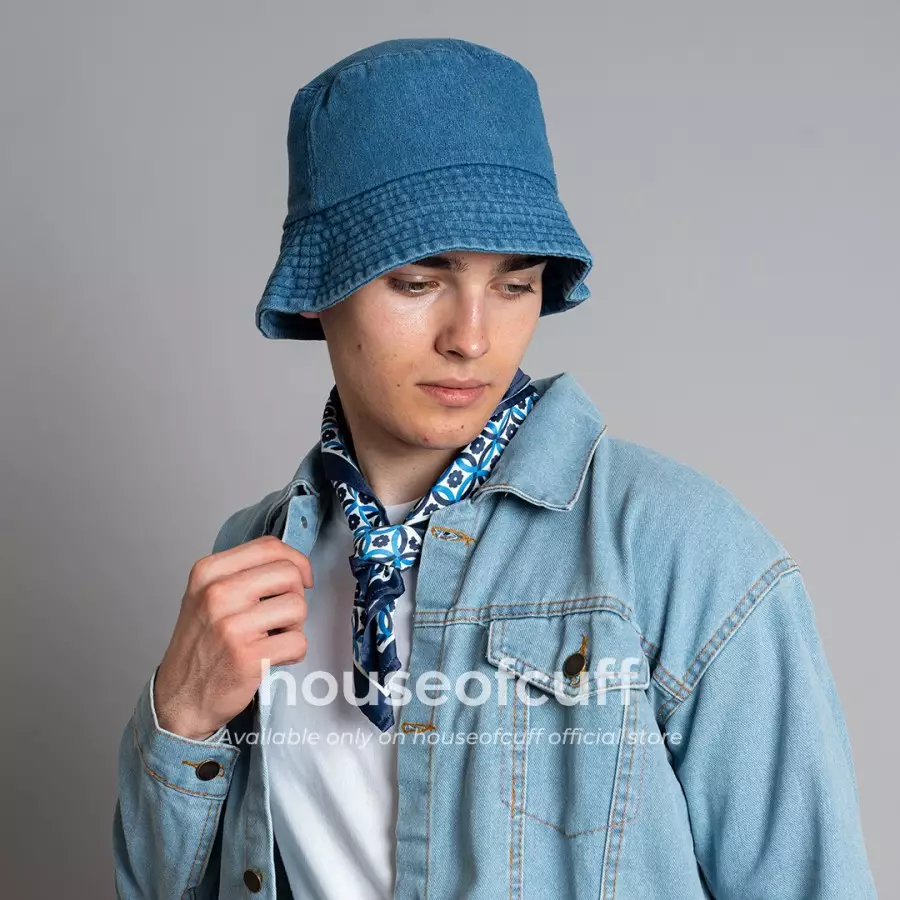 Houseofcuff bucket hat denim jeans biru denim