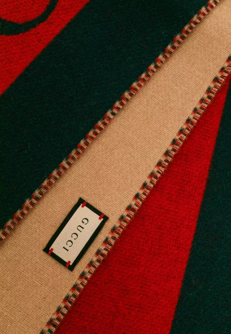 Gucci Web Jacquard Wool Scarf