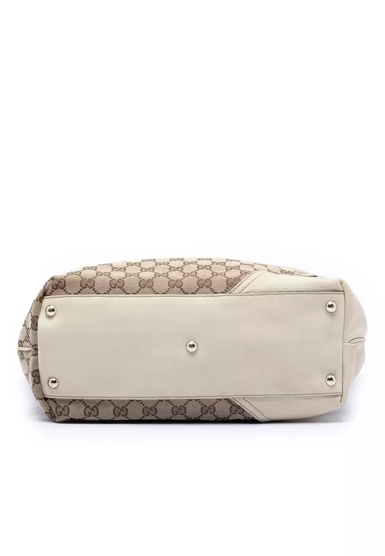 Pre-Loved Gucci Large Gg Canvas New Britt Tote