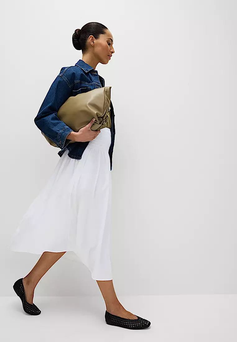 Linen Rich Maxi A-Line Skirt