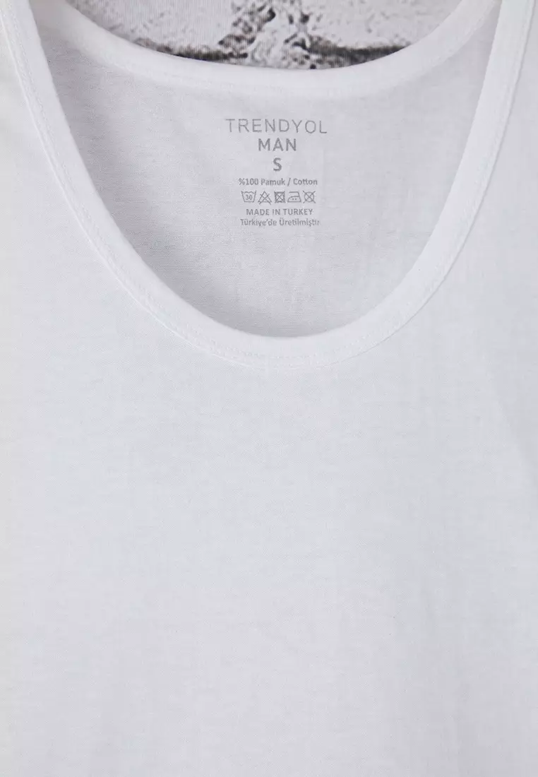 White U Neck Combed Cotton 3-Pack 100% Cotton Underwear Undershirt
