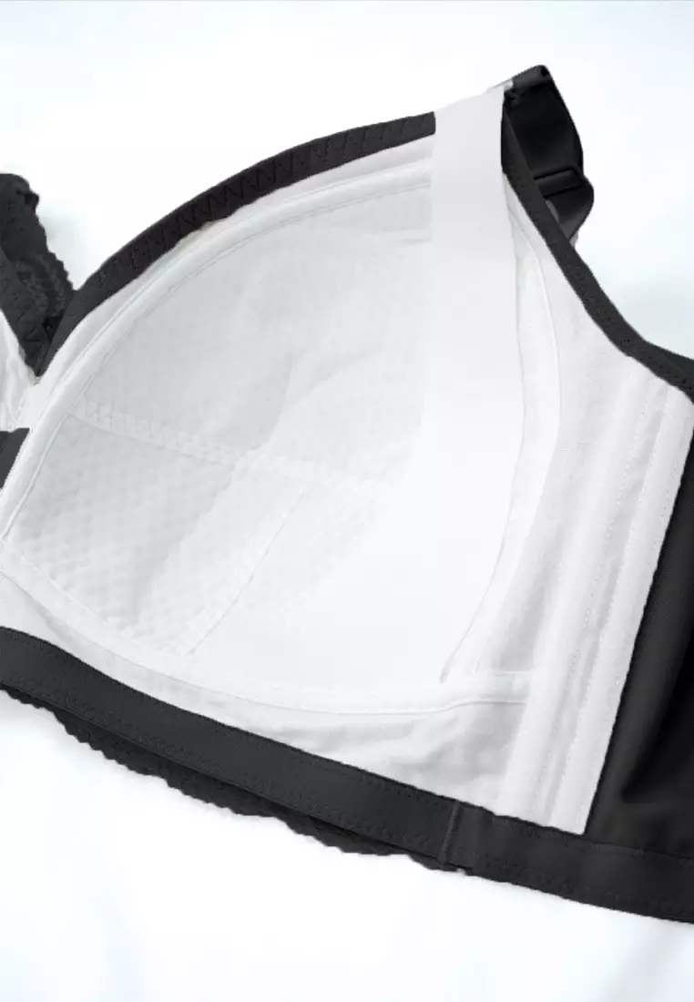 Black Plus Size Lace Nursing Bra