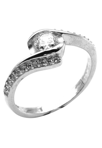 Elfi silver Elfi 925 Genuine Silver 0.5ct Engagement Ring R1. The Serenity EL186AC80YBZMY_1