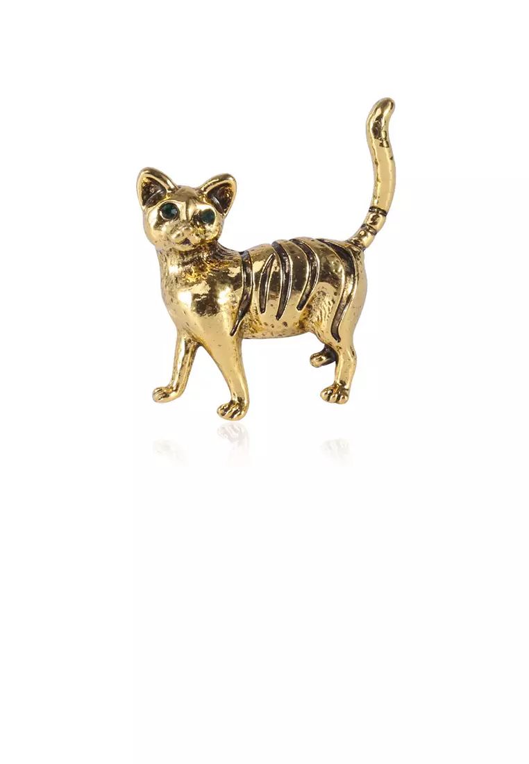 Gold new arrivals cat brooch