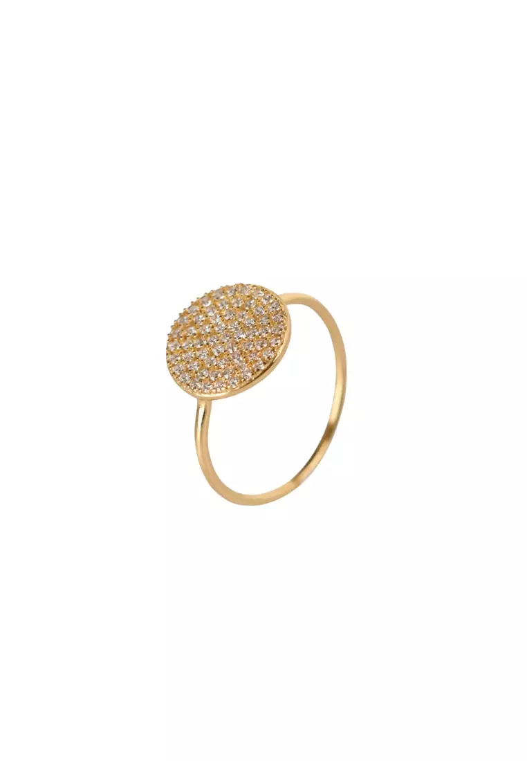 Vermeil Pave Round Ring