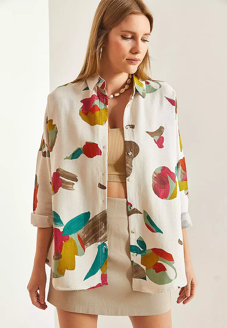 Patterned Linen Shirt