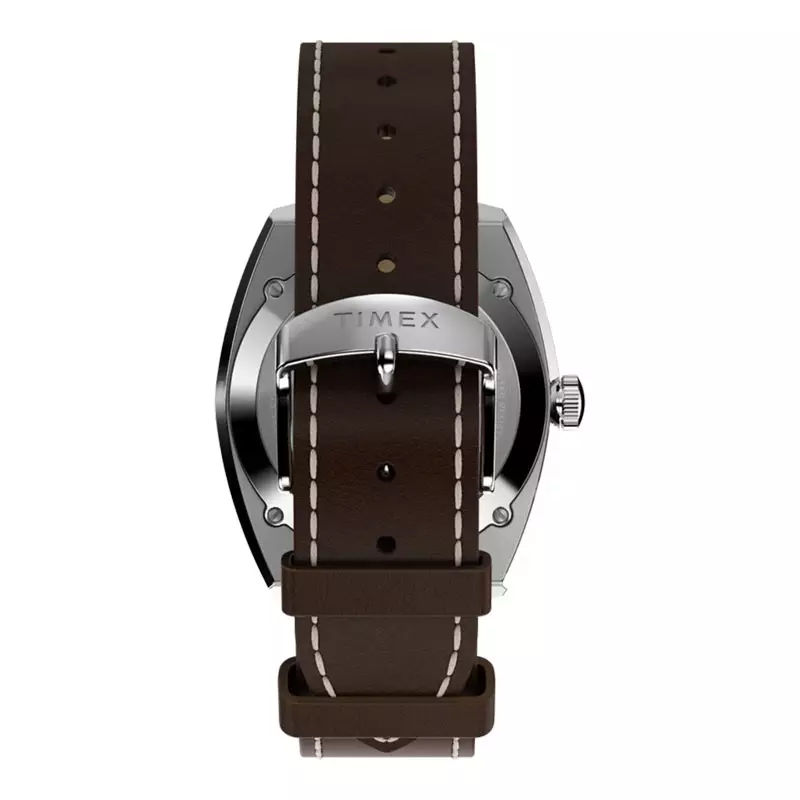 Jam Tangan Pria Timex Marlin TW2V62000 Automatic Sub-Dial Silver Dial Brown Leather Strap