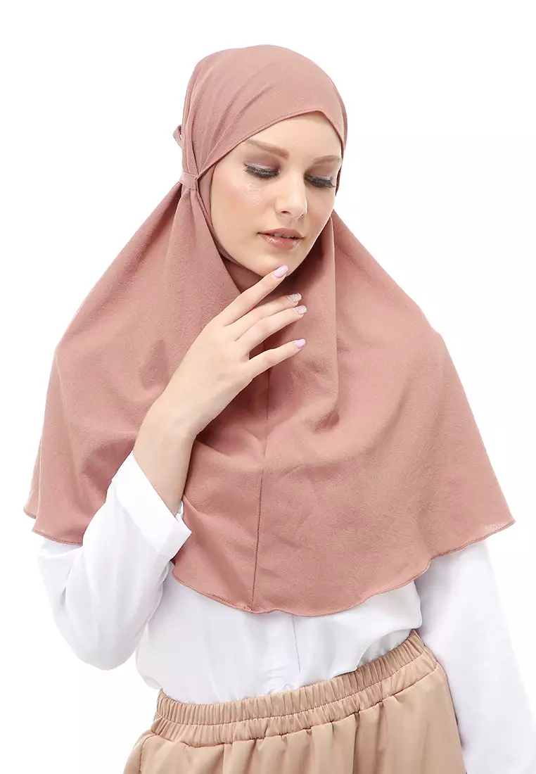 Tamara Jilbab Muslimah Wanita Motif Polos Relaxed Fit - Mocca