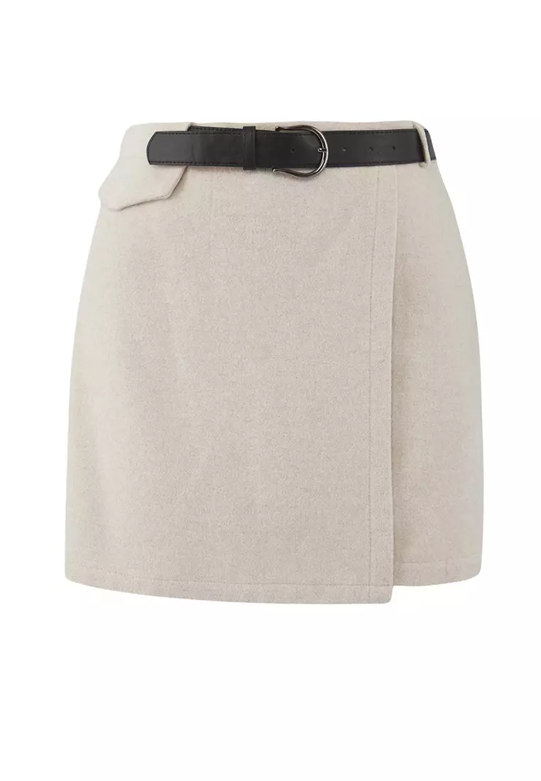 Plus Size Belted Skort