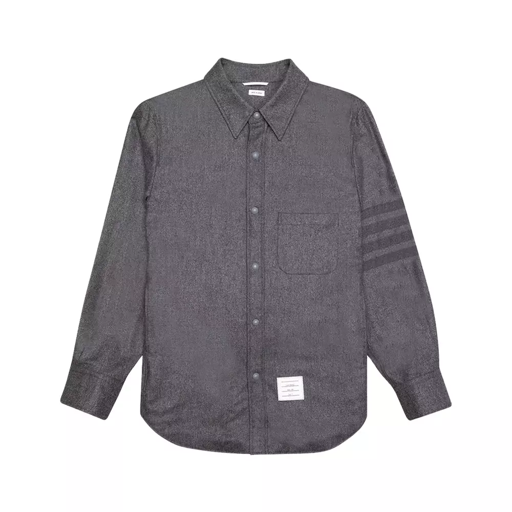 4-Bar Flannel Shirt Jacket Medium Grey