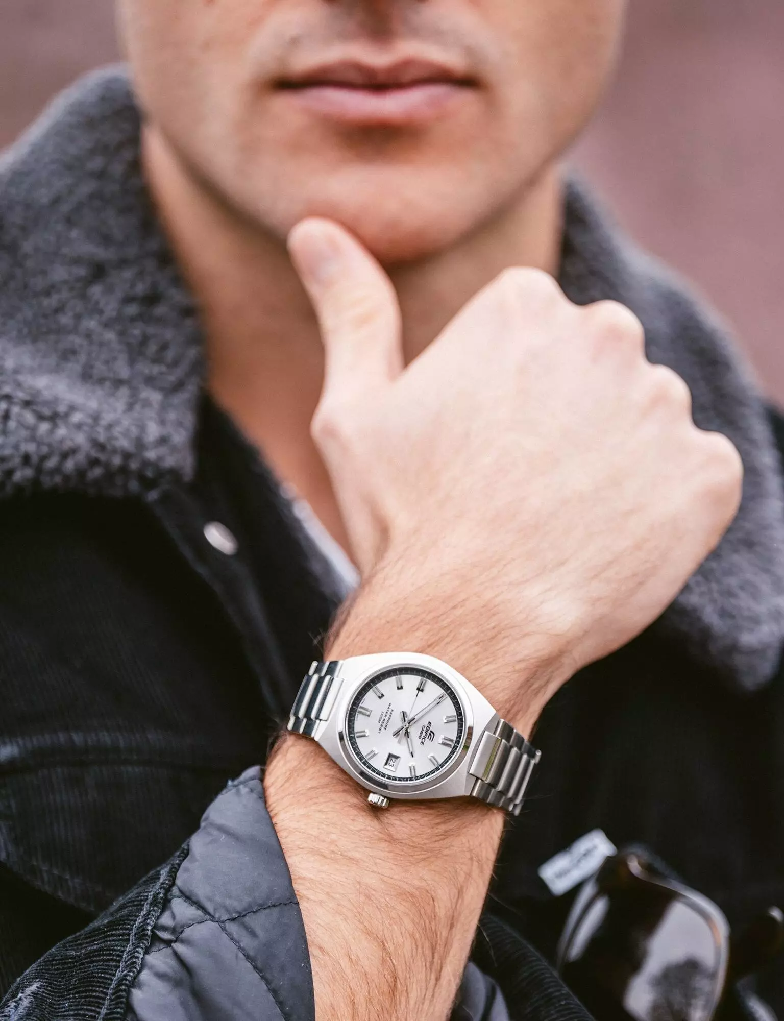 Men EFB-109D-7A Stainless Steel Silver