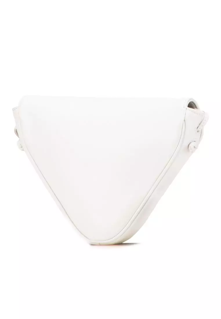 Pre-Loved Celine Smooth Calfskin Logo Triangle Crossbody