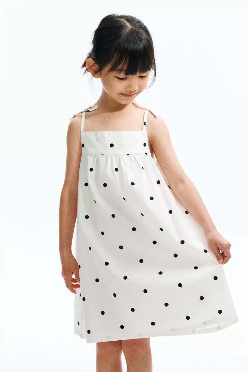 Cotton poplin strappy dress